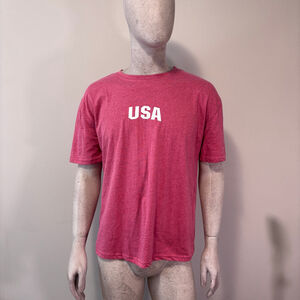 SHEIN Men's Size Small Red Heather USA Graphic Casual T-Shirt NIB